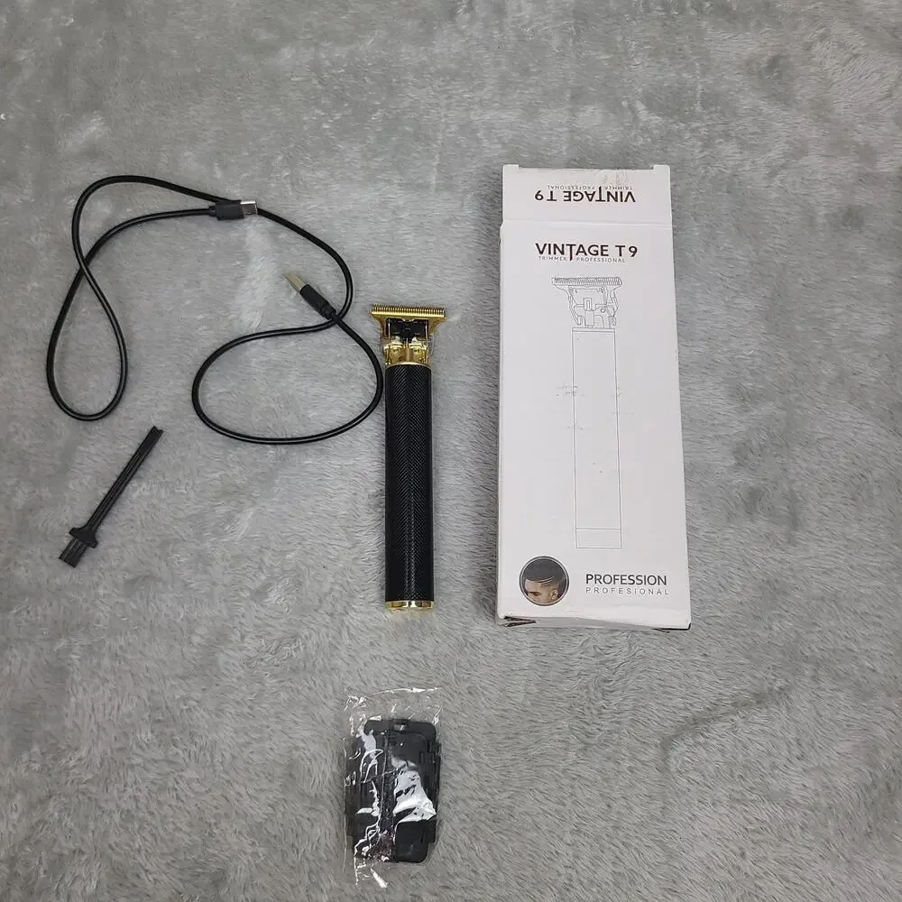 2023 Vintage T9 Professional Hair Cutting Machine Hair Clippers Electric Hair Ti